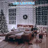 1 Pack De Luces Solares Para Cortina 300 LED 8 Modos Impermeable IP44 Decoración De Jardín Y Pared Para Navidad 9.8x9.8 Pies - details 9