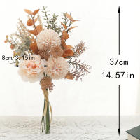 Artificial Flor Peonia Color Champaña Esferas De Espinas Decoración De Hogar Plantas Falsas De Eucalipto Decoración De Boda - details 1