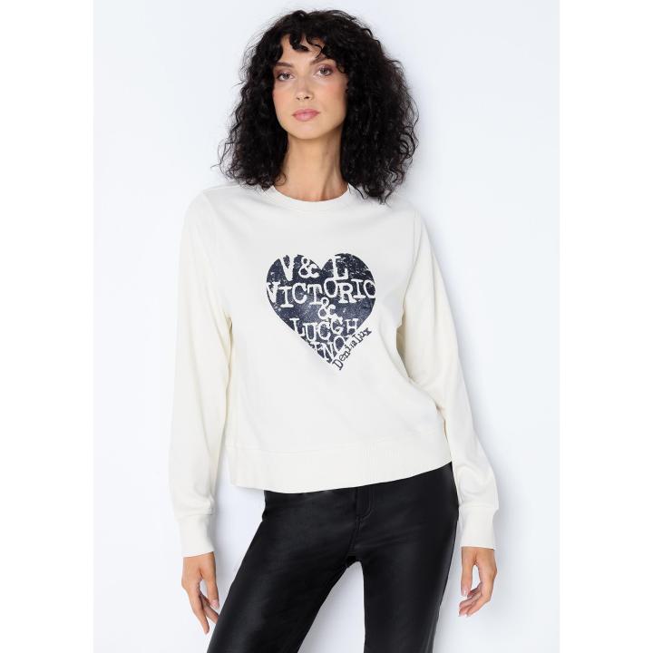 Sudadera Victorio & Lucchino con Estampado de Letras y Corazón
