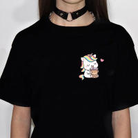 Camiseta De Mujer Con Dinosaurio Y Bolitas De Té Anime Harajuku Estilo Callejero Divertido Casual De Verano Polyester - details 5