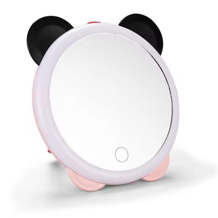Espejo De Vestíbulo Con Luces LED Panda Lindo Luz De Maquillaje USB Para Mesa De Vestir Lámpara Cosmética Flexible Portátil - 1