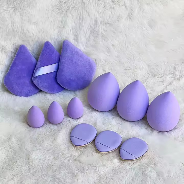 12 piezas de esponja de maquillaje triangular de terciopelo suave para Libre Foundation Melter Whitening Poo - 1