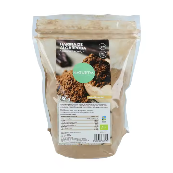 Harina de algarroba 250 g bio NATURITAS  Vegan  Superalimento - 1