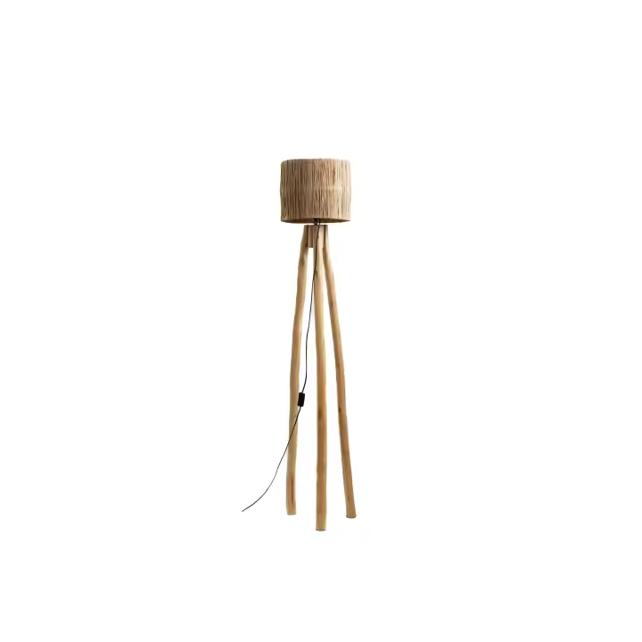 LAMPARA SUELO TEKA PANTALLA RATTAN HM472467 FIJALO - 1