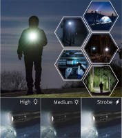 Linterna Táctica LED Potente De Aleación De Aluminio Recargable Por USB Para Camping Al Aire Libre Impermeable Con Distancia De Iluminación De 100-200 M - details 7