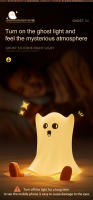 Lámpara De Silicona Suave Para Halloween Decoración De Ambiente De Habitación Fantasma Demonio Kiwi Bird Mago Luz Nocturna LED Recargable Forma De Calabaza - details 52