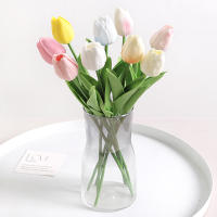 10Pcs Bouquet De Tulipes Artificiales 29cm Toque Realista PE Flores Falsas Para Decoración De Hogar Jardín Interior Navidad Boda - details 5