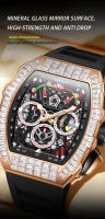 Reloj De Lujo Para Hombre ONOLA Diseño De Moda Con Diamantes Inlaidos Resistente Al Agua Mecánico Automático Material De Correa De Silicona - details 4