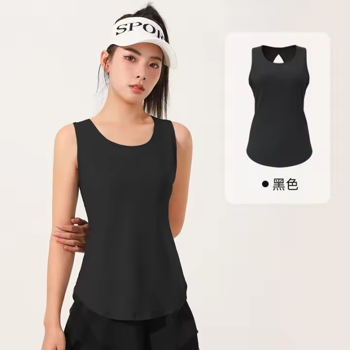 Chaleco deportivo transpirable de malla hueca con espalda hermosa, chaleco de yoga, ropa de yoga color piel para mujeres - 1