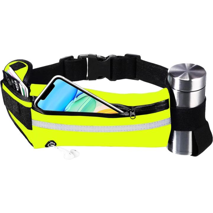 Sesagon Riñonera Running Hombre Mujer Deportiva Neopreno Impermeable Unisex Bolsillos con Tiras Reflectantes riñonera Deporte Mujer Hombre riñonera Correr rinonera Hombre Mujer Running (Amarillo)