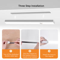 Luces Nocturnas Recargables Brillantes Con Sensor De Movimiento 3 Colores Dimmer Para Armario De Cocina Y Estante Bajo - details 6