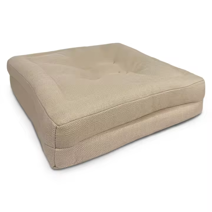 TIENDA EURASIA - Cojín de Suelo Decorativo, Diseño Liso, Distintos Colores, 100% Poliéster, Relleno Fibra Hueca Siliconada, 45x45x8 cm, Uso Interior y Exterior (Amarillo Claro) - 1