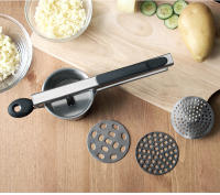 Rallador De Papas De Acero Inoxidable Con 3 Discos De Interchangeabilidad Y Mango De Agarre En Silicona Herramientas De Cocina Por Leeseph - details 1