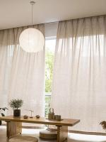 Nuevas Cortinas De Voile Beige De Lino De Calidad Coreanas Estilo Japonés Para Sala De Estar Y Dormitorio Translúcidas De Seda Suave - details 8