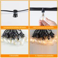 Cadenas De Luces LED G40 Para Exteriores 7.6M/20M Inalámbricas Resistentes Al Choque Para Decoración De Patio Jardín Y Porche - details 5
