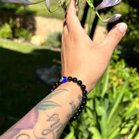 Pulsera De Turmalina Negra Con Ojo De Mal Dicho Protección Y Defensa Regalo Para Hombres/Mujeres Pulsera Protectora Unisex - details 4