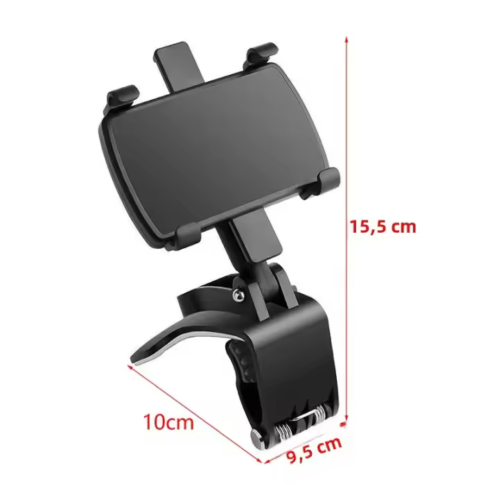 Soporte De Teléfono Móvil Para Tablero De Coche Soporte Giratorio Universal Para Montaje En Visera Y Espejo De Sol Clip Para Smartphone - 1