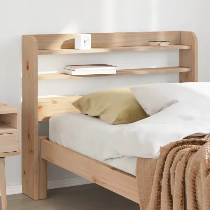 Cabecero de cama con estantes madera maciza de pino 90 cm - 1