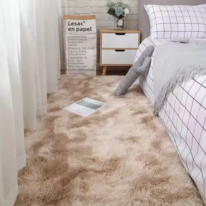 Alfombra De Area Suave Tiesa Dye Fuzzy Non-slip Para Dormitorio Alfombra De Pelo Suelto Para Sala De Estar Material De Poliéster 100% - 1