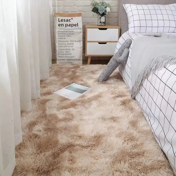 Alfombra De Area Suave Tiesa Dye Fuzzy Non-slip Para Dormitorio Alfombra De Pelo Suelto Para Sala De Estar Material De Poliéster 100% - 1