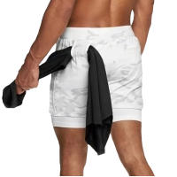 Shorts De Gimnasio Para Hombre 2 En 1 Secado Rápido Pantalones De Entrenamiento Deportivos Para Correr Y Jogging Estilo Skinny mid Waist Camuflaje Polyester Spandex - details 7