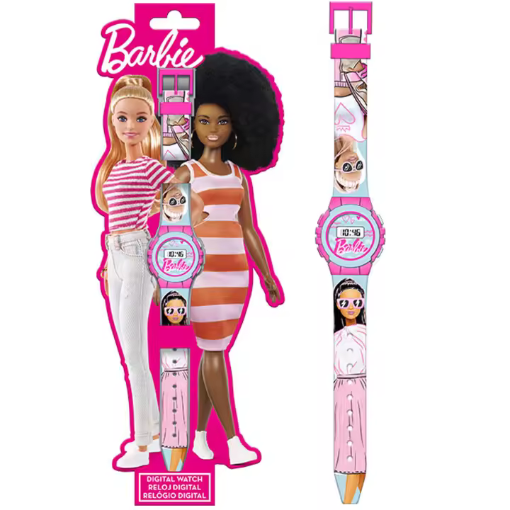 Barbie Reloj Digital Infantil 22cm, Reloj Niñas Regalo Cumpleaños, Color Rosa - 1