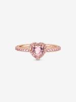 Brillante Elevado - Baño de Gold Rose de 14K Pandora - Anillo Corazón - details 2