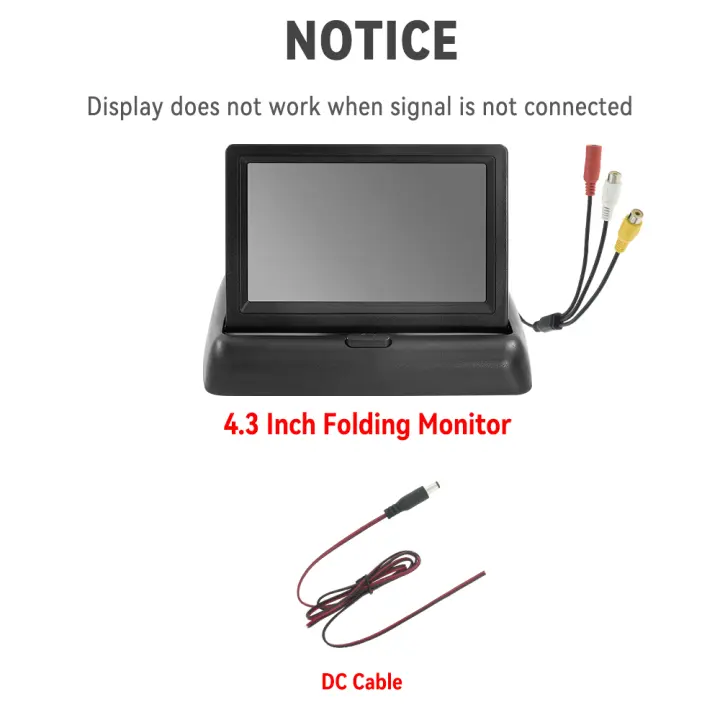 Monitor de The Coche with Cámara de Visión Transpose 4,3 "TFT LCD HD Pantalla LED Cámara de Reserva para el estacionamiento del vehículo - 1