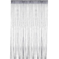 Cortina De Puerta Decorativa 100cm X 200cm Enhebrado Plateado Para Bodas Eventos Hoteles Salones De Estudio Con Borla De Hilo De Plata - details 5