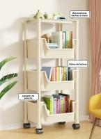 Carro De Almacenamiento Multietapa Para Cocina Y Baño Con Ruedas Organizador De Libros Móvil Para Sala De Estar Y Pasillo - details 1