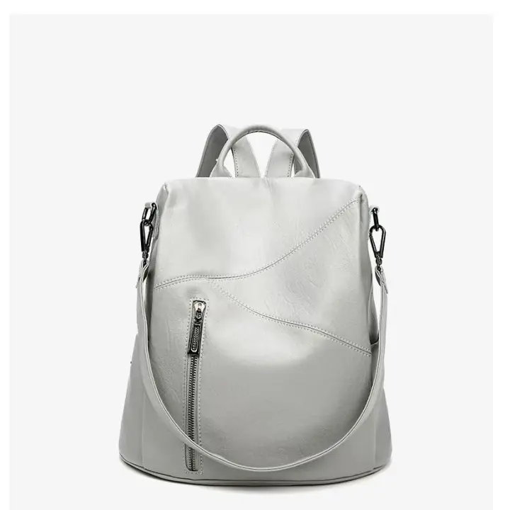 Mochila genuina de gran capacidad, bolso de mano para mujer, bolso de piel sintética - 1