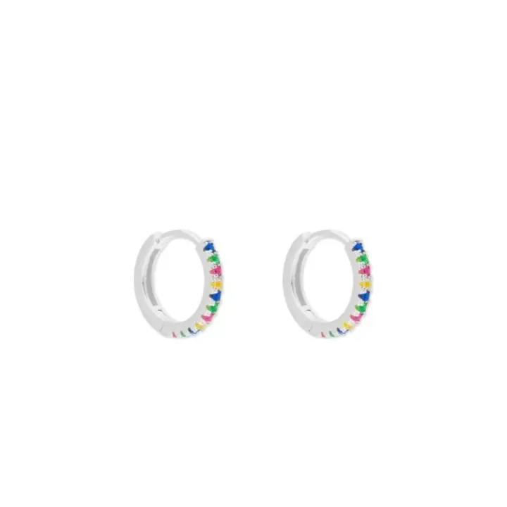 Pendientes de Aro con Circonitas Multicolores, 12 mm, Ref: CHP151923 - 1