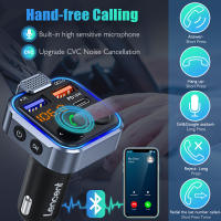 LENCENT FM Transmisor Bluetooth 5.0 Inalámbrico Con Kit De Manos Libres Para Coche Reproductor MP3 USB Tipo-C PD 20W+ QC3.0 Rapido Modulador FM - details 4