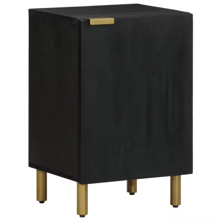 vidaXL Mueble de baño de madera de ingeniería negro 38x33x58 cm - 1
