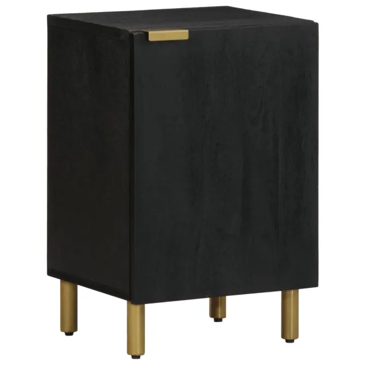 vidaXL Mueble de baño de madera de ingeniería negro 38x33x58 cm - 1