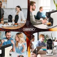 HiBREW Cafetera de cápsulas H1A, cafetera multicápsulas 4 en 1, compatible con cápsulas DG/Nes/ESE/café molido, Parada automática, Modos de café caliente y frío, Espresso perfecto, Negra - details 5