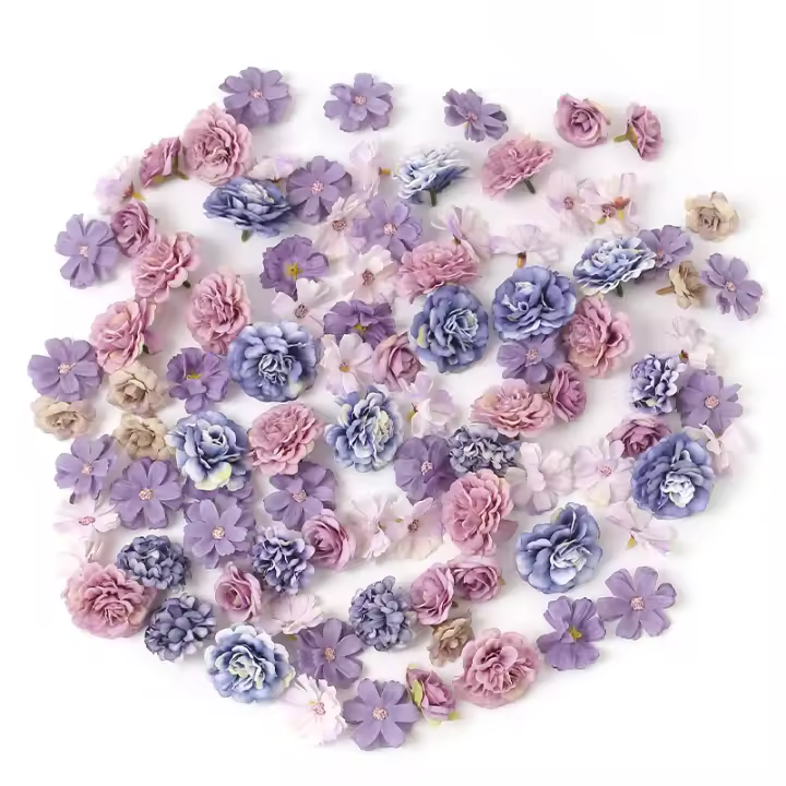 48Pcs Cabezas De Flores Artificiales Mixtas Para Decoración De Hogar Jardín Boda Y Manualidades Regalo Accesorio De Flores Falsas De Seda - 1