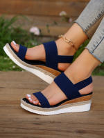 SP Sandalias de Tacón de cuña de gran tamaño para Mujer, nuevo sandalias de Verano with Punta Abierta y Suela Gruesa elástico en stock, - details 6