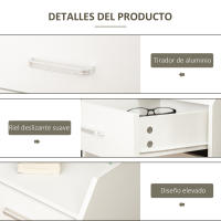 Vinsetto Cajonera de Oficina Mueble Auxiliar para Archivos con 4 Cajones Encimera Superior de Almacenaje 4 Ruedas y 2 Frenos para Estudio Despacho 40x36x65 cm - details 2