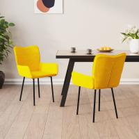 vidaXL Sillas de comedor 2 unidades terciopelo en color Verde oscuro/Gris claro/Amarillo y más | cómodas modernas ergonómicas para comedor cocina salón hogar - details 2