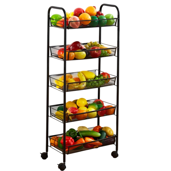 Estante de almacenaje para cocina ,Torre deslizante , estante para baño, organizador de ahorro de espacio , con ruedas GIRA para frutas y verduras,FRUTERO