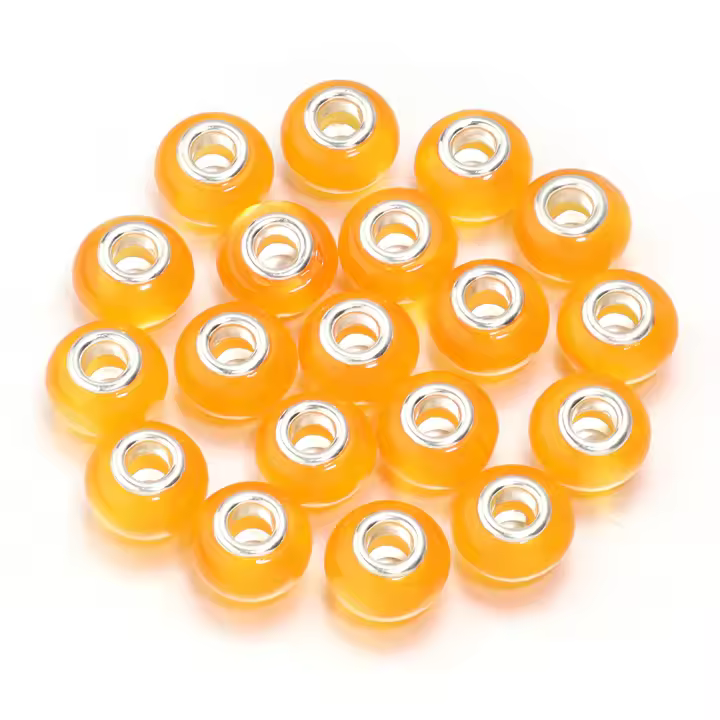 20pcs Huesos De Resina Brillantes Imitación Ojo De Gato Con Agujero Grande Encantos Para DIY Pulseras Collares Joyería Accesorios - 1
