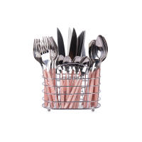 Cofan Set de 24 Cubiertos de Acero Inoxidable | Mango: Rosa | Incluye: 6 cucharas, 6 tenedores, 6 cuchillos microdentados, 6 cucharas de postre y 1 Cesta Organizadora - details 0