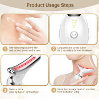 Masajeador De Lifting Facial Y Cuello EMS Con Luz Roja LED Teoría De Photon Antiarrugas Rejuvenecimiento De La Piel Ajuste De Doble Mentón - details 10