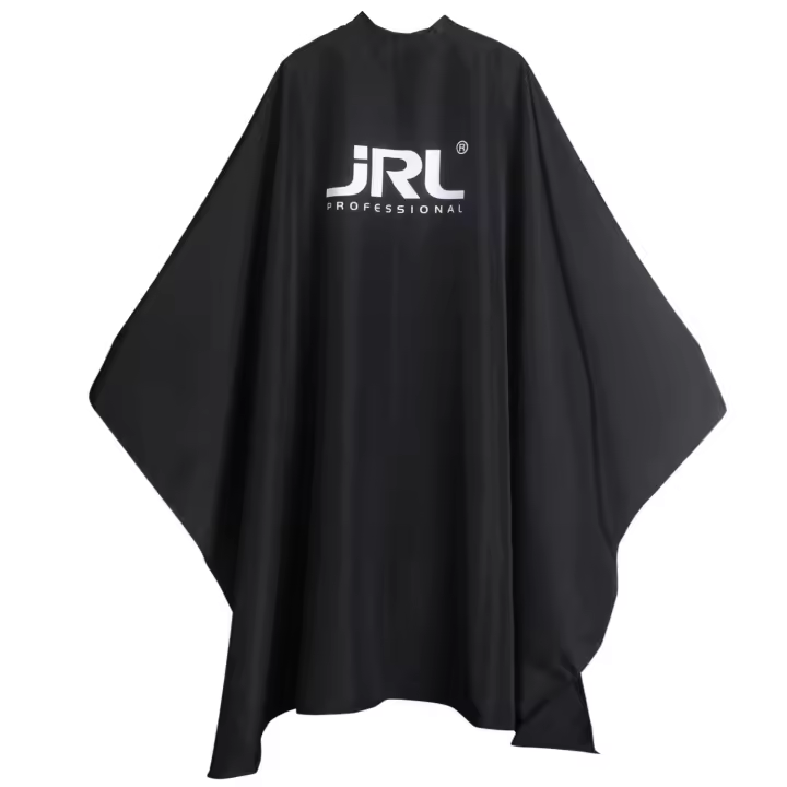 JRL Professional Cutting Cape Capa de Corte con Cierre de Velcro - Capa para Barbería y Peluquería Color Negro - 1
