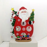 Decoración Navideña De Madera Con SANTA CLAUS Y MUÑECO DE NIEVE Artículos Decorativos Para Escritorio Escena De Navidad - details 9