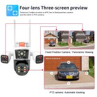 Cámara De Seguridad IP Exterior 8K 16MP WiFi Con Zoom 10X Cuatro Lentes PTZ Vigilancia Inteligente CCTV Detección De Movimiento Cámara Doméstica Black - details 1