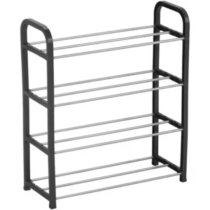Zapatero de 4 Niveles en Metal y Plástico – Estantería Multiusos para Calzado, Ideal para Recibidor, Pasillo o Dormitorio (40 x 19 x 56 cm) , HERSIG - 1