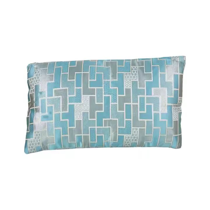 Cojín Satinado Azul Rectángulo con Relleno 380 Gr Marca Joelene - 1