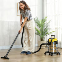 HOMCOM Aspirador en Seco y Húmedo 3 en 1, 1200W, Aspiradora con Función de Soplador, Manguera 2 m, Depósito Inoxidable 20L, Triple Filtro, Boquilla para Suelos y Ranuras, Amarillo - details 1